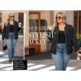 thumbnail image 7 of NAYTOAO Women's Plus Size Jacket: Full‑Zip Long Sleeve Knit Bomber Jacket, Casual Lightweight Streetwear with Pockets for All‑Season Wear, 7 of 7