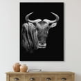 thumbnail image 2 of Designart ' Black and White Portrait Of Wildebeest ' Farmhouse Canvas Wall Art Print, 2 of 4