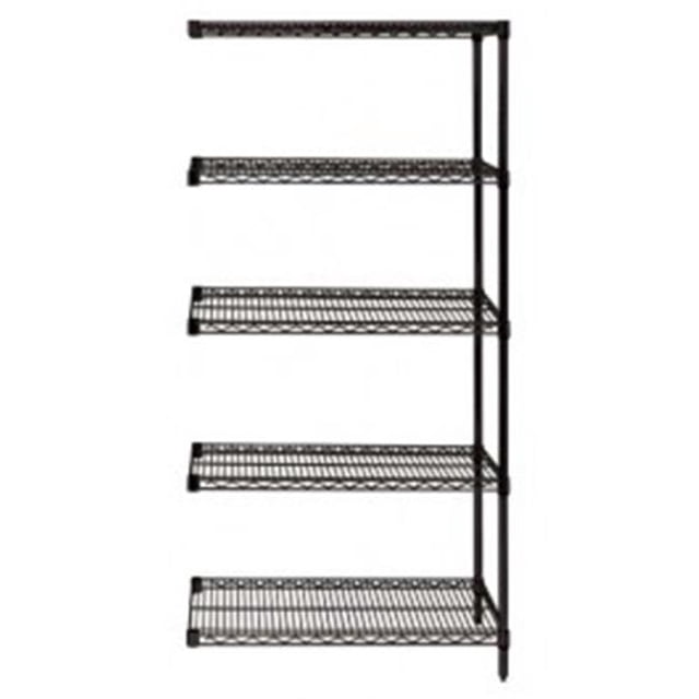 5-Shelf Black Wire Shelving Add-On Unit - 18 x 48 x 54 in.
