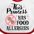 thumbnail image 4 of Inktastic This Princess Has Food Allergies with Peanut Girls Baby Bib, 4 of 4