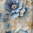 thumbnail image 3 of Designart "Azure Damask Elegance" Floral Blackout Curtain Panels, 3 of 4