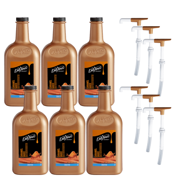 DaVinci Gourmet Sugar Free Caramel Flavoring Sauce 64 fl. oz. Bonus Squeeze Pump