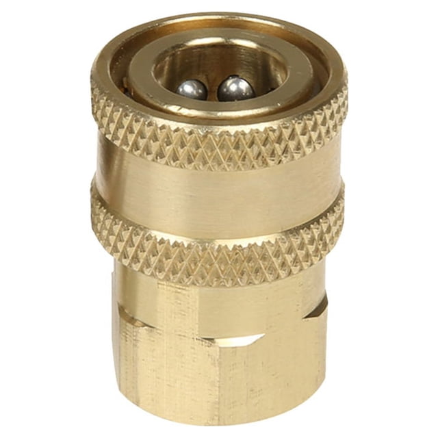 EeaseMX Juego de acoples rápidos de latón macizo, conectores de alta presión de 1/4", conectores hembra/macho, herramientas para lavado de autos (dorado)