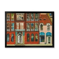 Designart 'Vintage Red Facade of Shop In Paris I' French Country Framed Art Print