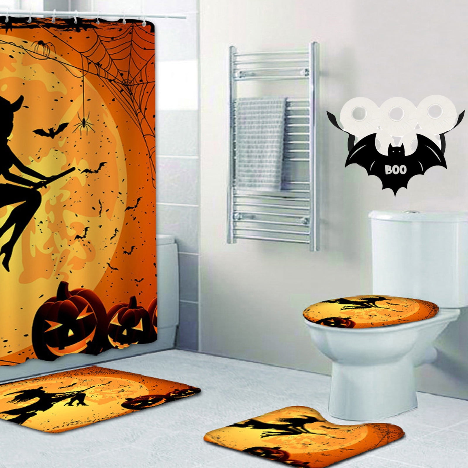 Halloween Toilet Papers Holder Wall Mount,Bat Design Toilet Papers Holder, Hanging Bathroom Tissue Storage,Large Capacity Toilet Roll Holder for Bathroom,Kitchen,Washroom