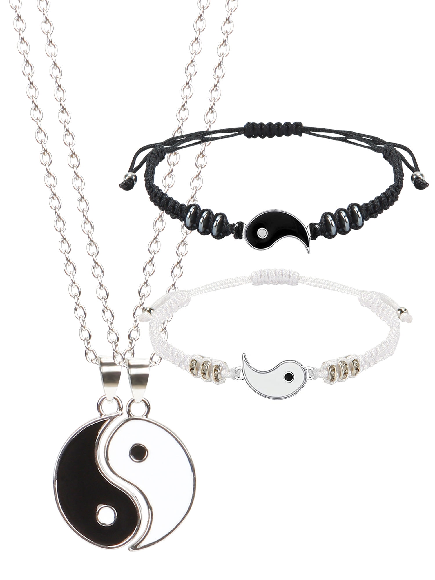 Magnetic Heart Charm Yin Yang Set Matching Tai Chi Bracelets Gift For Him  Her