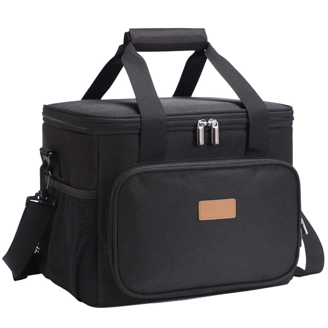 Bolsa refrigeradora portátil Baoblaze contenedor de alimentos reutilizable negro
