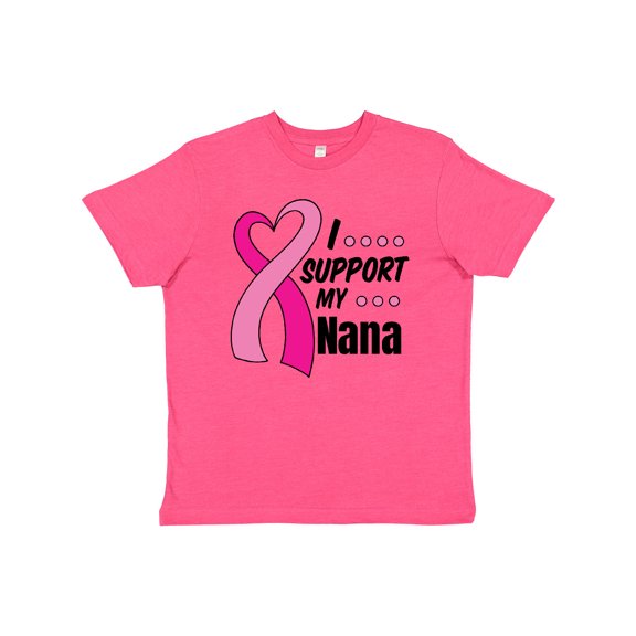 Inktastic Breast Cancer Awareness I Support My Nana with Pink Ribbon Youth T-Shirt