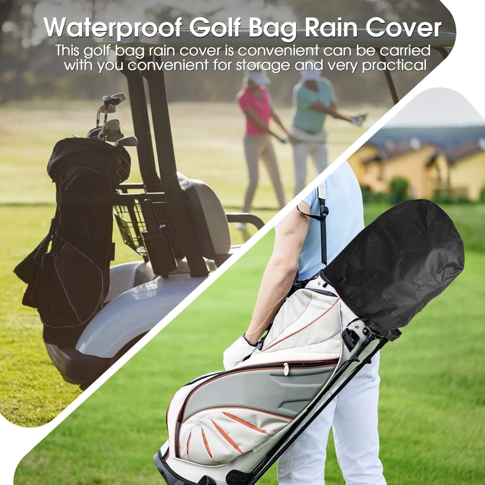 Windproof Golf Bag Cover Heavy Duty Protector For Stand Carry Cart Bags Men Women Fit
