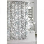 kassatex sps-115-bgr paisley shower curtain, blue/grey, 72 by 72-inch