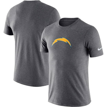 Charger Charcoal - Los Angeles Chargers Nike Essential Logo Dri-FIT Cotton T-Shirt - Heather Charcoal