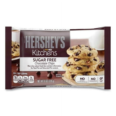 1Pack Hershey's Sugar Free Chocolate Chips, 8 oz Bag, 2/Pack, (24600350)