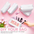 thumbnail image 4 of Bolsas de maquillaje Kigeli de piel sintética para cosméticos, 15 unidades, color blanco, 4 of 7