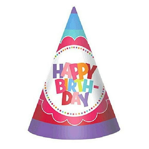 Amscan 253849 Cone Hat 6" Happy Birthday Girl