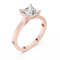 thumbnail image 2 of Zuwelria Moissanite Promise Ring | 1.00 Ct Princess Cut Moissanite Engagement Ring - Wedding Ring for Women | 4 Prongs Solitaire Diamond Rings | 18K Rose Gold Plated Silver Size 5, 2 of 8