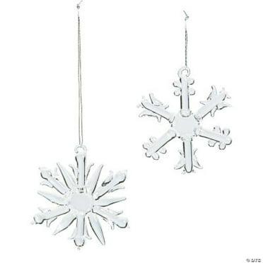 Kurt Adler (#C2683) Iridescent Snowflake Glass Ornaments, 2