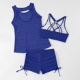 thumbnail image 7 of LIUJUNSHOP Womens Athletic 3 Piece Tankini Swimsuit with Shorts Tank Tops Bathing Suit with Bra Open Back Athletic Swimwear, 7 of 7