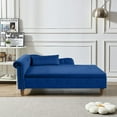 thumbnail image 2 of Aukfa Storage Chaise Lounge Chair Indoor Recliner with Pillow for Living Room Bedroom - Blue, 2 of 8