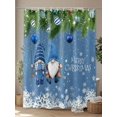 thumbnail image 4 of Fsddascl Blue Teal Gnomes Christmas Shower Curtain Set - Long 72" x 84" Washable Bathtub Curtain with 12 Hooks, Xmas Balls Snowflake Waterproof Fabric Stall Shower Curtains for Bathroom/Bathtub, 4 of 6