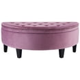 thumbnail image 3 of Posh Living Nathan Velvet Upholstered Half Moon Storage Ottoman in Mauve, 3 of 9