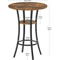 thumbnail image 4 of Round Bar Table, 2-Tier High Top & Counter Height Dining Table, for Bistro, Pub, Kitchen, Living Room, Rustic Brown and Black TBT03BF, 4 of 8