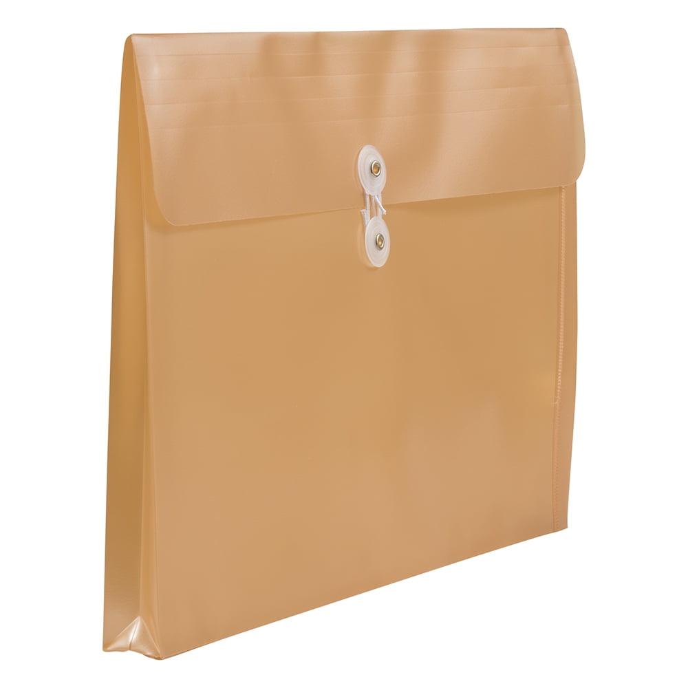 JAM Paper Plastic 9.75" x 14.5", Gold Pearl, 12 Per Pack