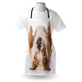 thumbnail image 4 of Bulldog Apron, English Dog Laying on His Back Sleeping Real Life Animal Photography, Unisex Kitchen Bib with Adjustable Neck for Cooking Gardening, Adult Size, Pale Brown and White, by Ambesonne, 4 of 4