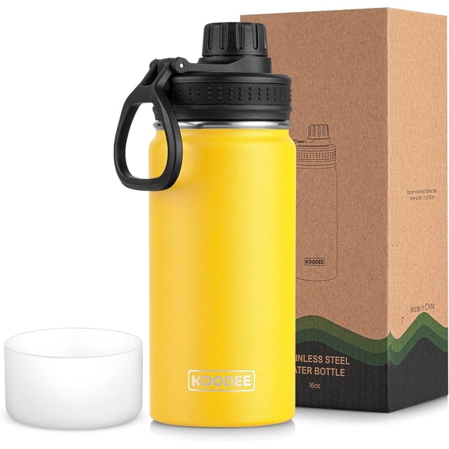 Botella de agua Koodee de acero inoxidable de 500 ml con aislamiento al vacío