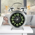 Silent Twin Bells Desktop For Sleeper Bedside Alarm Clock Extra Loud Bedroom 4 Inches Twin Bell