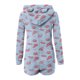 thumbnail image 4 of Mono cálido con capucha y orejas para mujer, estampado de manga larga, pantalones cortos, mono corto con cremallera, bolsillo, ropa de dormir, ropa de casa, tops de poliéster para mujer, 4 of 5