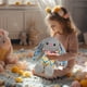 thumbnail image 4 of Peluche de conejo rayado de Pascua, juguete para niña durmiendo en la cama, almohada de tela, muñeco, regalo navideño, huevos de Pascua, almohada, respaldo de sofá, muñeco de peluche de algodón, 4 of 6