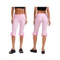 thumbnail image 3 of Rdhnmea Women Capri Pants Solid Color Elastic Waist Tie-Up Cropped Pants, 3 of 9