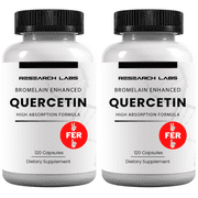 Research Labs Quercsalis Quercetin w/ Bromelain, 2 Bottle Special, 240 Veg Capsules. High Absorption Formula. Supports Cardiovascular, Immune, Anti-Inflammatory, Anti-Oxidant Health