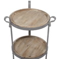 thumbnail image 5 of DecMode 14" x 28" Gray Metal 2 Shelf Accent Table with Brown Wood Tabletops, 1-Piece, 5 of 9
