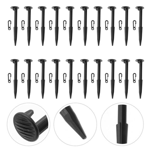 Sparsain Pack of 20 black inflatable plastic garden stakes