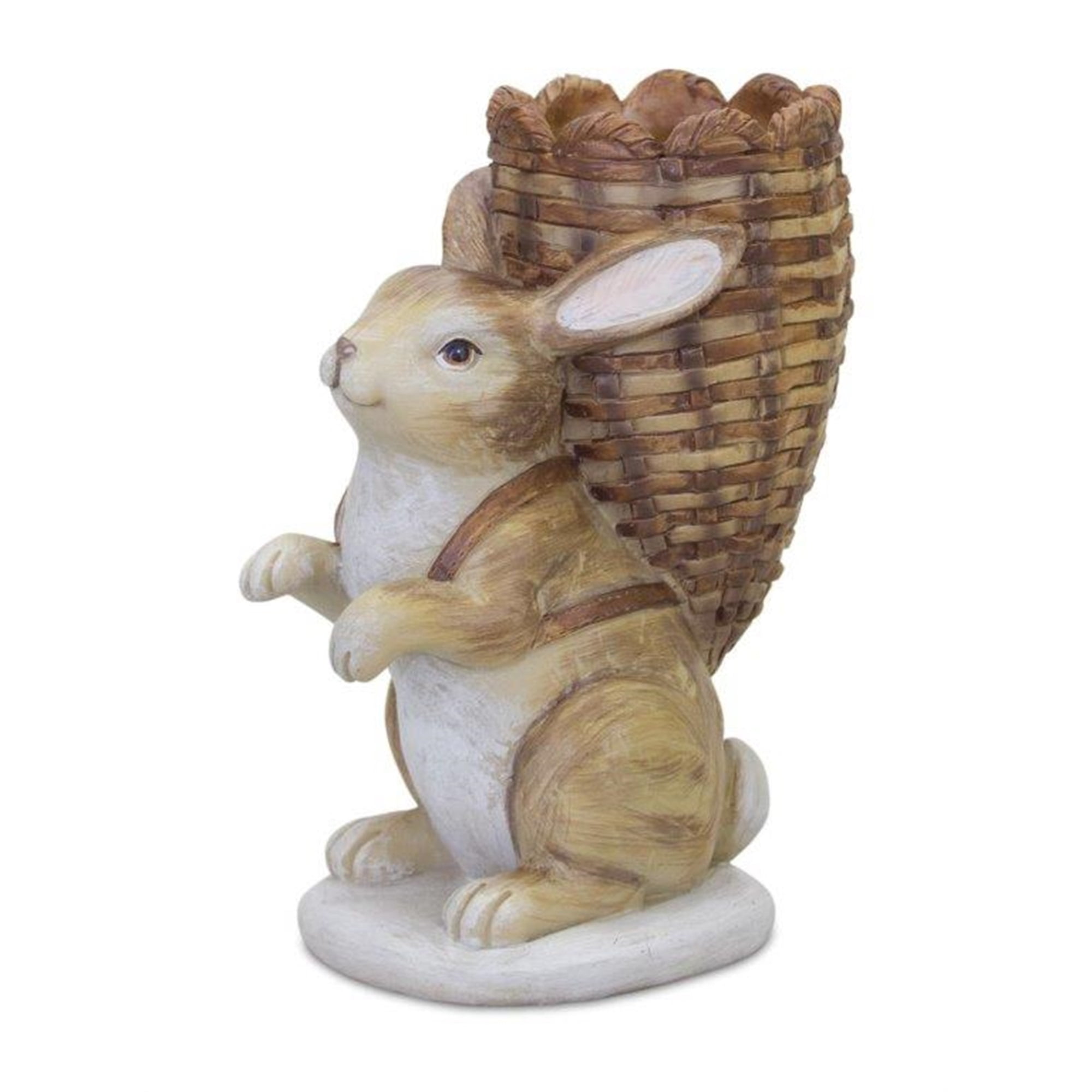Rabbit w/Basket 5.5"H Resin