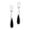 Black, variant on AeraVida Elegantly Long Sterling Silver Teardrop w/ Inlaid Black Onyx Dangle Earrings | Luxurious Dangle Earrings for Evening | Prom Accessories for Women | Black Onyx Earrings