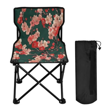 WOBOGO Plum Blossom Camping Chair Convenient Four Corner Backrest Folding Stool Can Hold Up to 220lbs