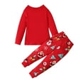 thumbnail image 4 of XEGLSBU Baby Christmas Outfit Unisex Toddler Boys Girls Pajamas Christmas Santa Pattern Kids Pants 2 Piece Pj's Long Sleeve Sleepwear Xmas Clothes Set Outfits Red Size 5-6 Years, 4 of 9