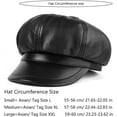 thumbnail image 4 of LinYooLi Women PU Leather 8 Panel Newsboy Hats Vintage Visor Beret Baker Boy Caps, 4 of 5