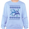 thumbnail image 2 of Reindeer Christmas Cross Stitch Sweatshirt Unisex Small Light Blue, 2 of 5