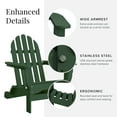 thumbnail image 3 of DuroGreen Folding Adirondack Chair With Ottoman, Made With All-Weather Tangent Lumber, Oversized, High End Patio Furniture for Porch, Lawn, Deck, or Fire Pit, No Maintenance, , Forest Green, 3 of 7