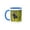 Blue/White, variant on 3drose, Colorado, Gould. Rocky Mountain Shiras Male Moose and Trees., 11oz Two-tone Yellow Mug
