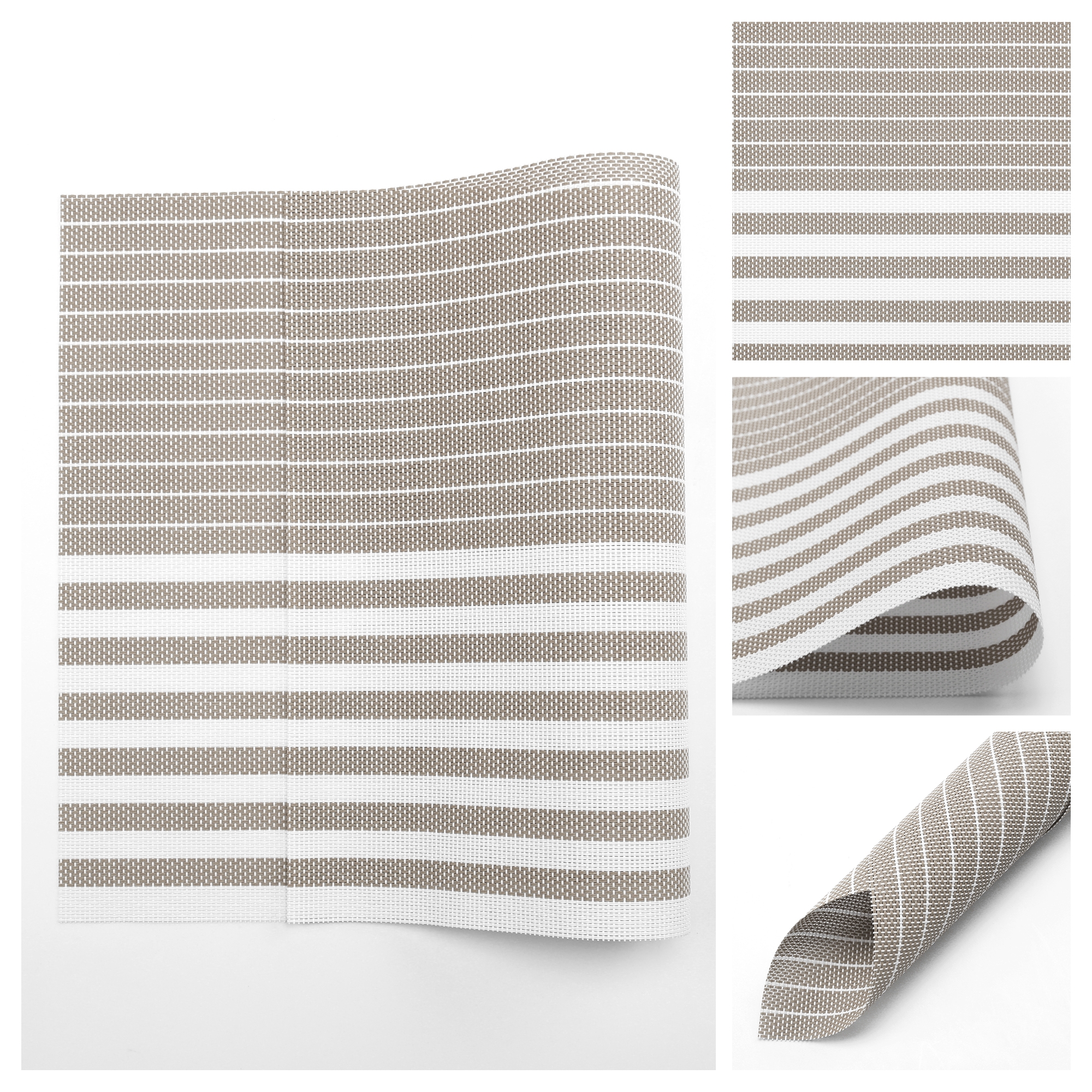 Unique Bargains Set of 6 Wipeable Plastic Placemats for Kitchen Dining Table Light Brown
