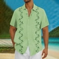 thumbnail image 2 of cllios Big and Tall Hawaiian Shirts Mens Cotton Linen Short Sleeve Button Up Shirt Summer Cuban Hippie Tshirts Holiday Party Tops, 2 of 6