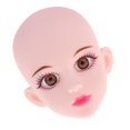thumbnail image 1 of Escultura de cabeza de muñeca femenina de plástico suave con ojos marrones para accesorio de piezas de muñeca 1/4, 1 of 9