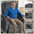 thumbnail image 5 of Homall Power Lift Massage Recliner Chair with Eight Vibrating Massages Ergonomic Chair with Side Pocket and Soft Corduroy for Living Room,Grey, 5 of 7