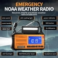 thumbnail image 2 of FosPower Radio meteorológica de emergencia (modelo D8) NOAA/AM/FM con banco de energía portátil de 37000 mWh, carga USB/solar/manivela, alarma SOS y linterna para emergencias en interiores y exteriore, 2 of 5