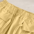 thumbnail image 5 of CQONEPT Girls' Cotton Pant with Pockets Wide Leg Baggy Fashion Pant Elastic Waist Solid Comfy School Trousers 2-14 Years Yellow 4-5 Years, 5 of 6