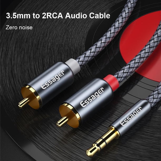 Cable Audio RCA Aux Jack 3.5mm a 2 RCA Y Divisor (1m) Likrtyny Para estrenar